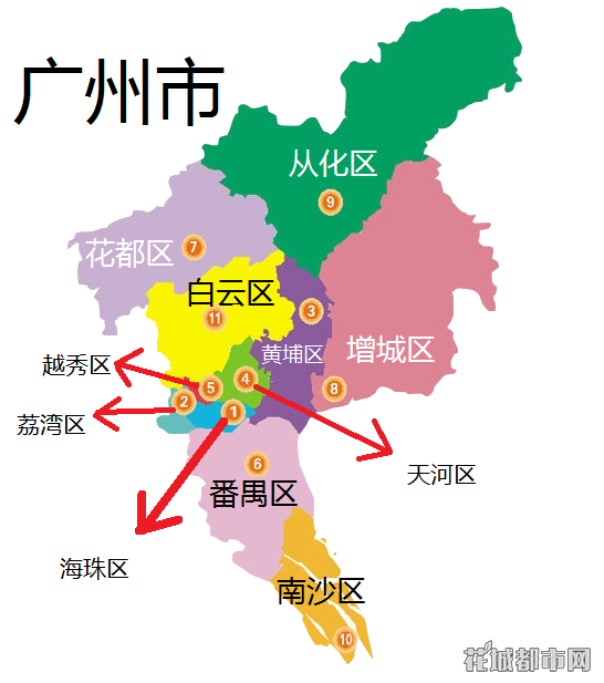 广州有几个区分别是哪些?